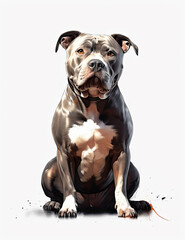 Pit Bull Illustration, Logo design, Graphic design, t shirts, graphical resource. Generative AI