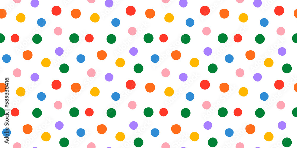 Aufkleber fun colorful circle doodle seamless pattern. creative minimalist style art background for children o
