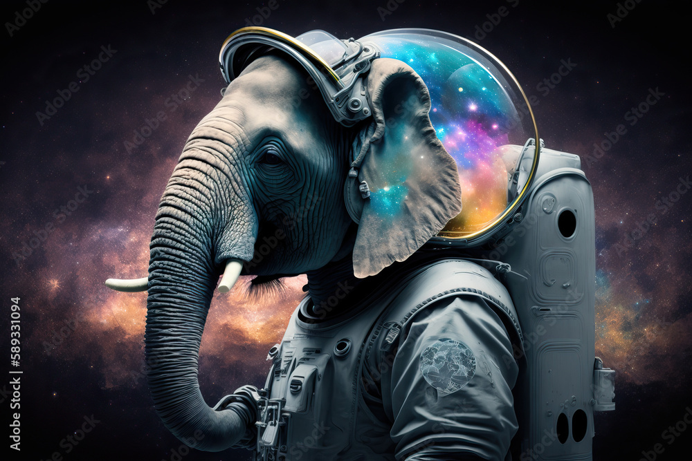 Poster elephant in the universe- generative ai