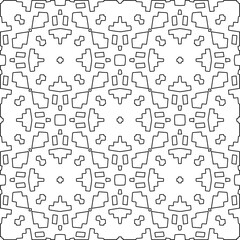 Stylish texture with figures from lines.Abstract geometric black and white pattern for web page, textures, card, poster, fabric, textile. Monochrome graphic repeating design. 