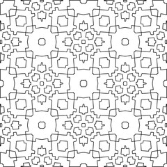 Stylish texture with figures from lines.Abstract geometric black and white pattern for web page, textures, card, poster, fabric, textile. Monochrome graphic repeating design. 