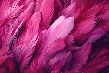 Colourful Plume Decoration: Soft Feathery Fluffiness with Bright Pink Hues, Realistic Digital Illustration with Gradient: Generative AI