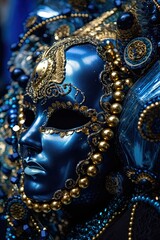 Mystery and Fantasy in Golden Decor: A Close Look at a Super Fashion Carnival Costume in Rio: Generative AI