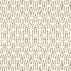 Outline seamless pattern with geometric figures. Repeated diamond ornamental background. Rhombuses and lines motif.