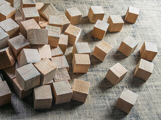 Wood texture. Pine wood texture. Wooden cubes.