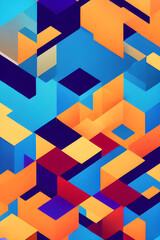abstract background with squares. Generative AI.