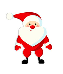 Santa Claus concept. Symbol of New Year and Christmas. Fictional character and fairy tale, imagination and fantasy. Winter holidays and festival. Cartoon flat vector illustration