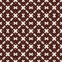 Outline seamless pattern with geometric figures. Repeated squares and rhombuses ornamental abstract background.