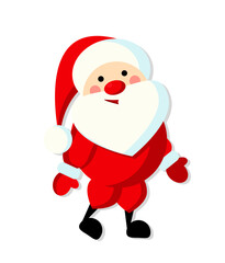 Santa Claus concept. Winter holidays and festivals, New Year and Christmas. Design element for animations. Sticker for social networks and messengers. Cartoon flat vector illustration