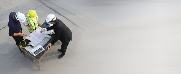 engineering team working on site