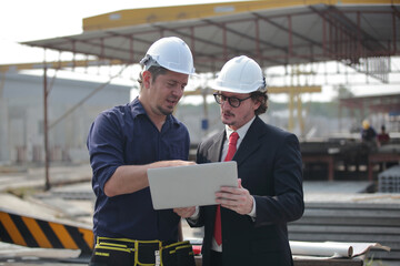 engineering team working on site