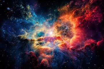 Mysterious Cosmos: A Vibrant Universe of Galaxies, Nebulae, & Stars, Generative AI