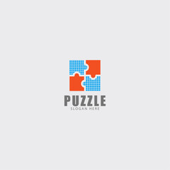 funny puzzle colorful logo branding