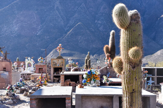 cementerio catolico con cruz en tumba