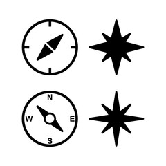 Compass icon vector illustration. arrow compass icon sign and symbol