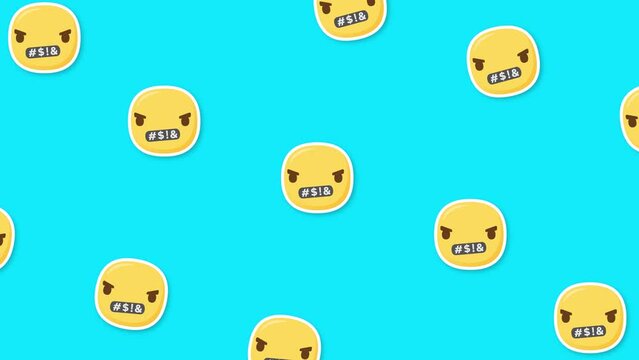 anger emoji blue background