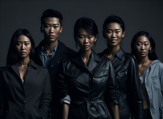 Group of young asian people