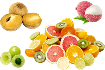 Fruits  isolated on transparent background 