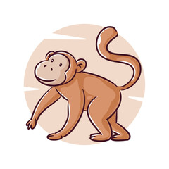 Cute monkey animal cartoon design