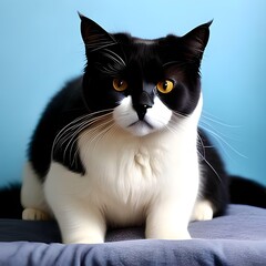 black and white cat
