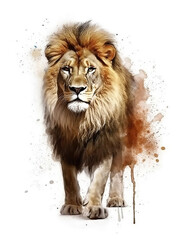 Obraz na płótnie Canvas Lion Illustration, realistic, graphical resource for logo design, posters, t shirts, graphic design. Generative AI