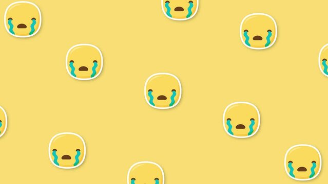 crying face emoji yellow background