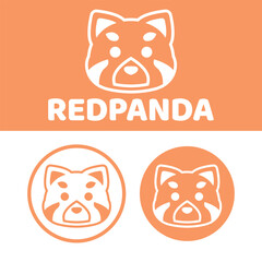 Cute Kawaii head red panda Mascot Cartoon Logo Design Icon Illustration Character vector art. for every category of business, company, brand like pet shop, product, label, team, badge, label