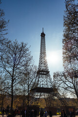 Fototapeta na wymiar baby Eiffel tower Eiffela in Paris in april 2023