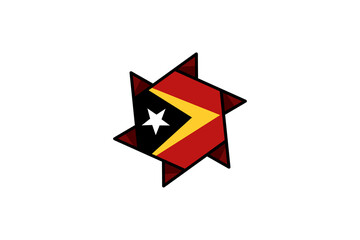 East Timor flag icon, illustration of national flag design with elegance concept