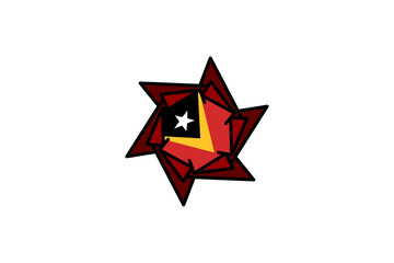 East Timor flag icon, illustration of national flag design with elegance concept