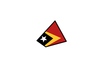 East Timor flag icon, illustration of national flag design with elegance concept