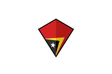 East Timor flag icon, illustration of national flag design with elegance concept