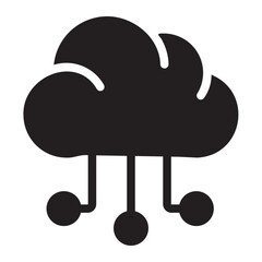 cloud computing glyph icon