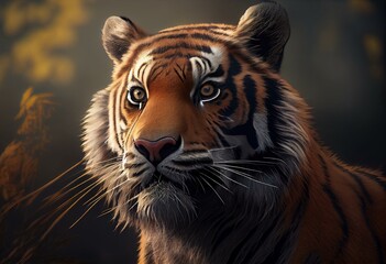Fototapeta na wymiar Tiger Cartoon character. Generative AI