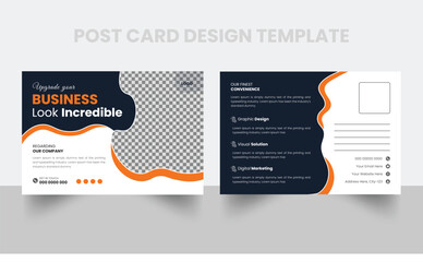 Corporate business postcard design template. amazing and modern postcard design. stylish corporate postcard design. business & Industrial postcard design template. marketing & advertising design.