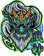 fujin raijin esport mascot logo