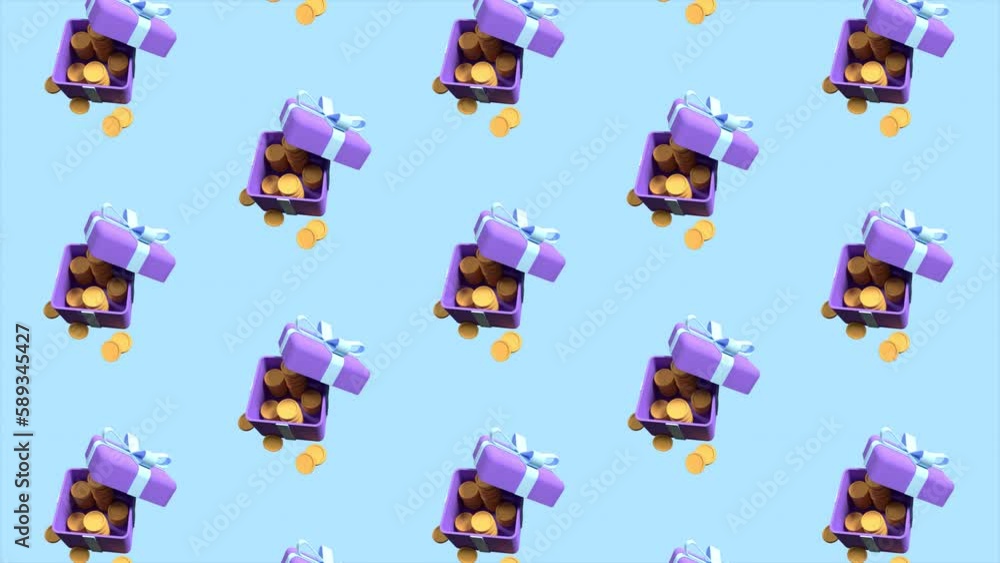 Aufkleber moving pattern of gift box. repeating pattern of gift box. animated background pattern on seamless l