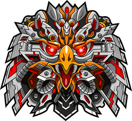 Eagle head robot esport mascot logo