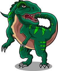 T-rex cartoon mascot logo design