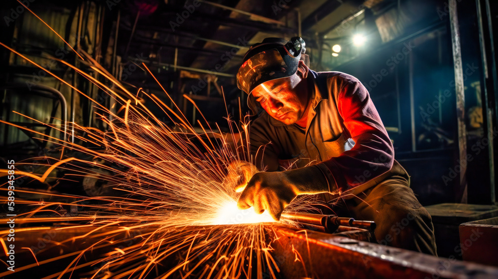 Poster the image emphasizes the worker's expertise and the dynamic work environment