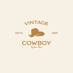 Vector cowboy hat logo design concept illustration template idea