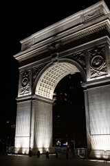Fototapeta na wymiar Shot of the Washington Square Arch in Manhattan in the night time
