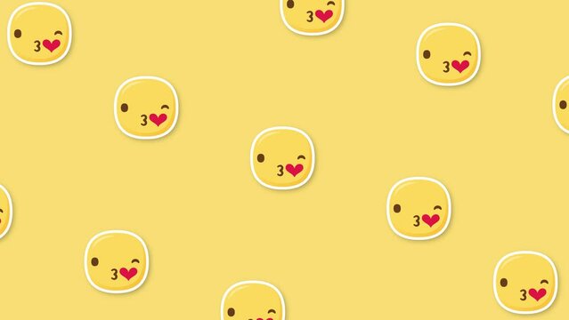 kiss emoji yellow background