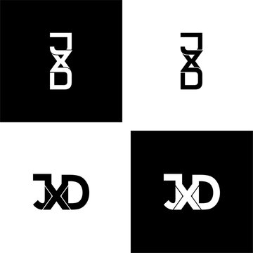 jxd lettering initial monogram logo design set