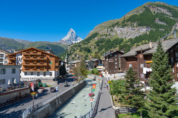 Zermatt Town under Matterhorn