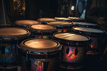 Fototapeta na wymiar Carnival Colors: Artful Instruments Contributing to the Samba Beat: Generative AI
