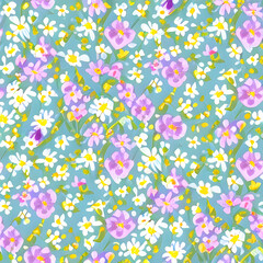 Seamless vintage floral pattern using generative ai technology