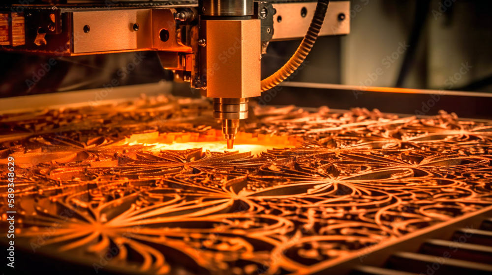 Poster capturing the mesmerizing process of cnc laser cutting