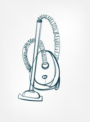 vacuum cleaner home stuff line art vector isolated contour one line isolated