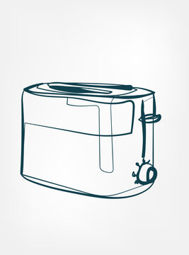 recommend clip art: toaster home stuff line art vector isolated contour one line isolated